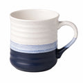 Keramiktasse 400 ml Weiß Hellblau Dunkelblau mit Henkel