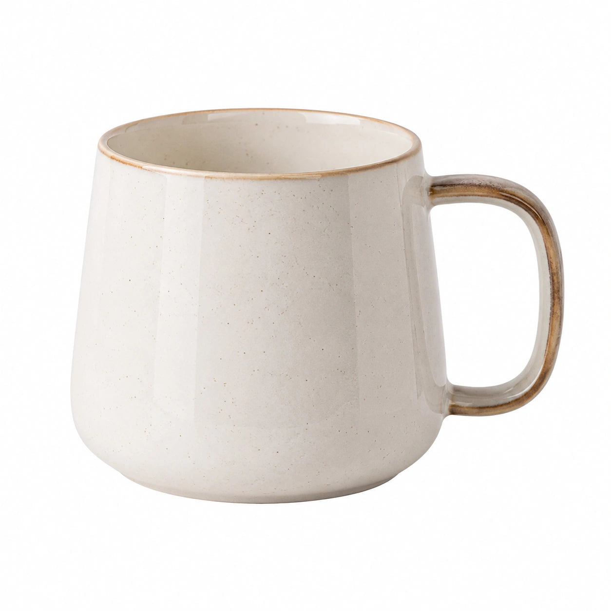 Keramiktasse 350 ml Cremebraun glasiert mit Henkel