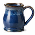 Keramiktasse 450 ml 9.5 x 11.5 cm blau braun glasiert mit Henkel für Heiß- und Kaltgetränke