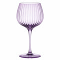 Weinglas 500 ml aus Glas Lila geripptes Stielglas für Wein