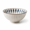 Keramikschüssel 18 cm Cremeblau mit Blattmuster - Servierschale